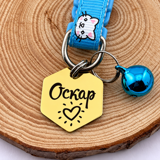 Персональний адресник для кота лазерне гравіювання