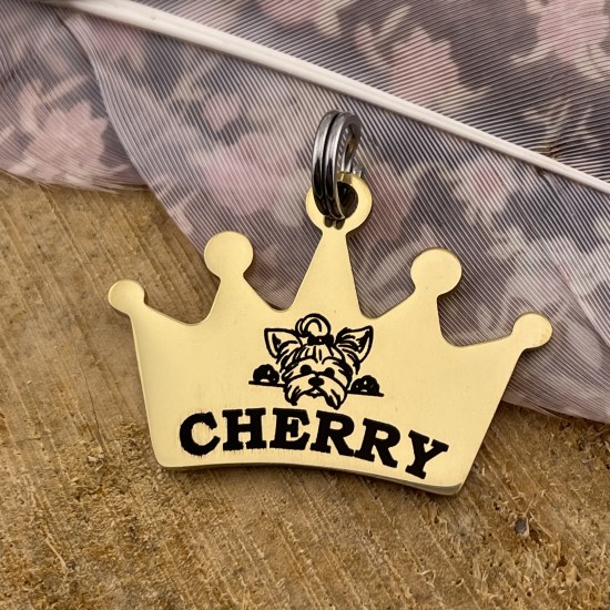 Адресник для собаки породи Йорк з лазерним гравіюванням