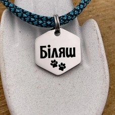 Адресник для котів і невеликих песиків із гравіюванням, форма Сота