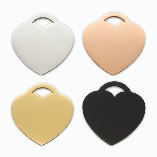 Сердечко на нашийник — адресник з нержавіючої сталі з гравіюванням