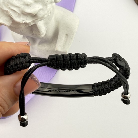 Плетений браслет-оберіг із гравіюванням на подарунок близьким людям