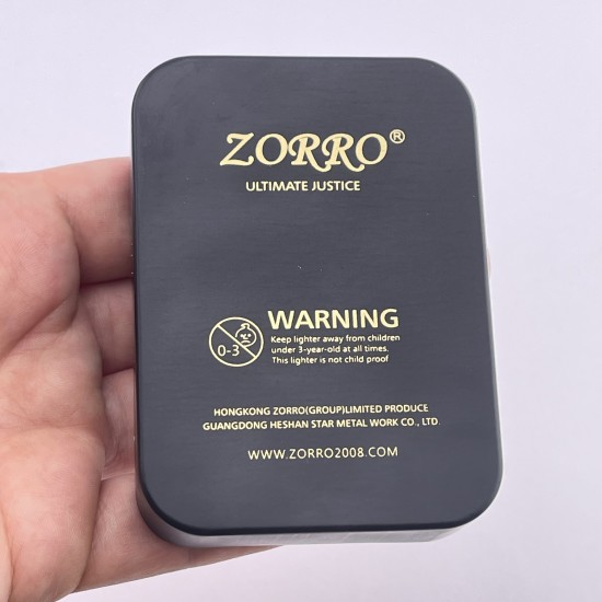 Запальничка бензинова Zorro в металевій коробочці подарунок чоловікові та татові