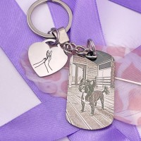 Брелок з гравіюванням фото домашнього улюбленця з додатковою підвіскою