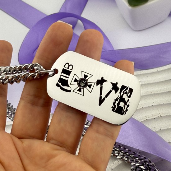 Жетон металевий з гравіюванням подарунок для чоловіка ДСНС