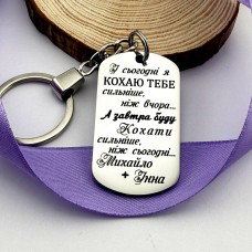 Брелок з гравіюванням імен – подарунок коханій людині на 14 лютого