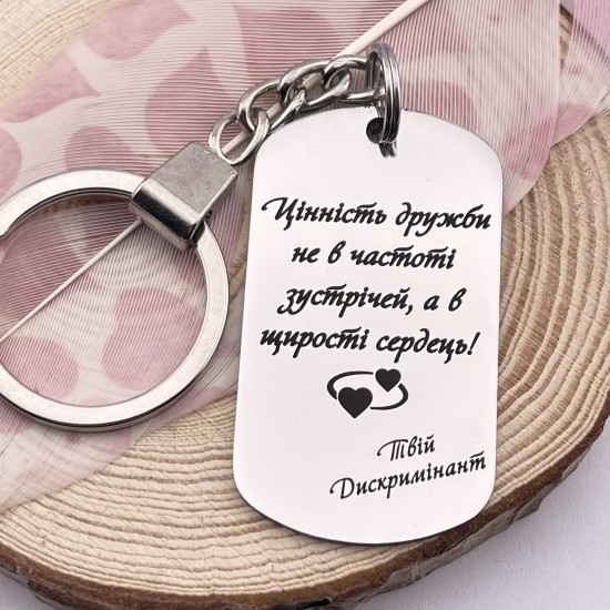 Новорічний подарунок брелок з написом для подруги від друга