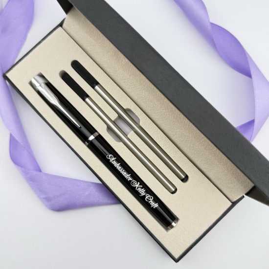 Подарункова ручка металевий корпус з індивідуальним лазерним гравіюванням у подарунковій коробці