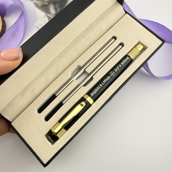 Ручка з лазерним гравіюванням у футлярі подарунок для військового