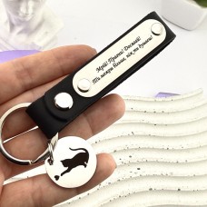 Шкіряний брелок на ключі з гравіюванням на подарунок