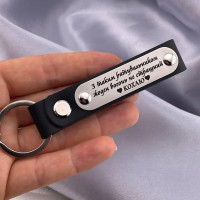 Шкіряний брелок з написом подарунок для коханого рятувальника ДСНС